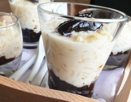 Verrine de riz au lait aux pruneaux Verrine de riz au lait aux pruneaux