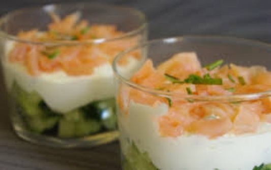 Verrines concombre/saumon Verrines concombre/saumon