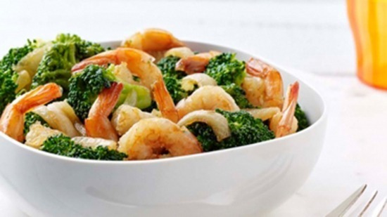 Crevettes sautées au brocoli Crevettes sautées au brocoli