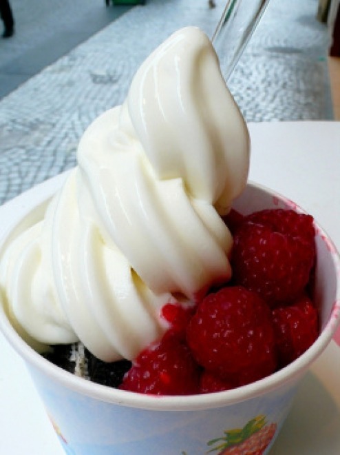 Glace yaourt, framboise Glace yaourt, framboise