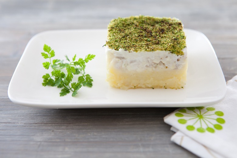 Gratin de cabillaud à la purée verte Gratin de cabillaud à la purée verte