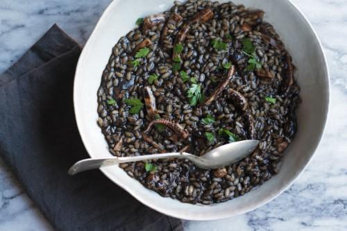 Risotto noir à l'encre de seiche Risotto noir à l'encre de seiche