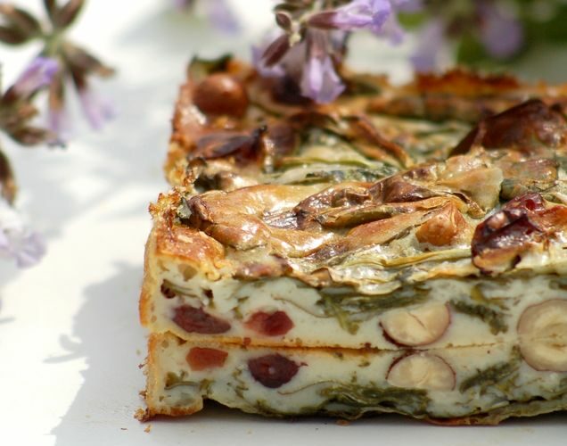 Clafoutis aux épinards et noisettes Clafoutis aux épinards et noisettes