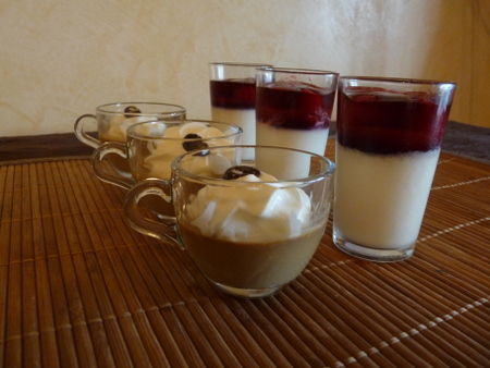 Panna cotta framboise et café Panna cotta framboise et café