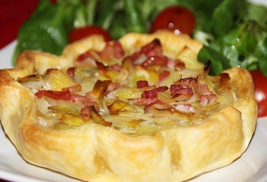 Tartelette de poireaux aux lardons fumés Tartelette de poireaux aux lardons fumés