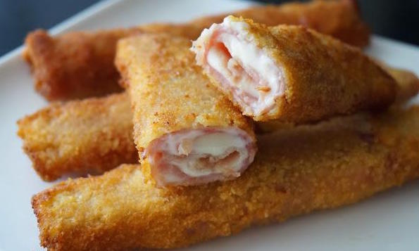 Roulés de jambon panés au fromage de chèvre Roulés de jambon panés au fromage de chèvre