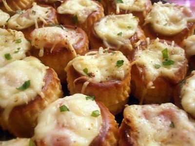 Minis bouchées chaudes au jambon Minis bouchées chaudes au jambon