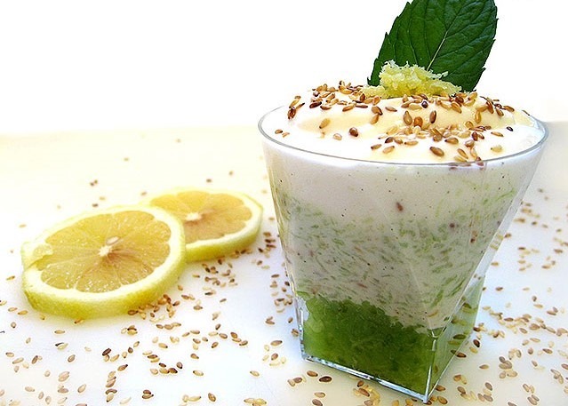Verrine de concombre au fromage blanc Verrine de concombre au fromage blanc