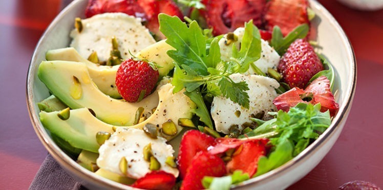 Salade fraise-avocat au chèvre Salade fraise-avocat au chèvre