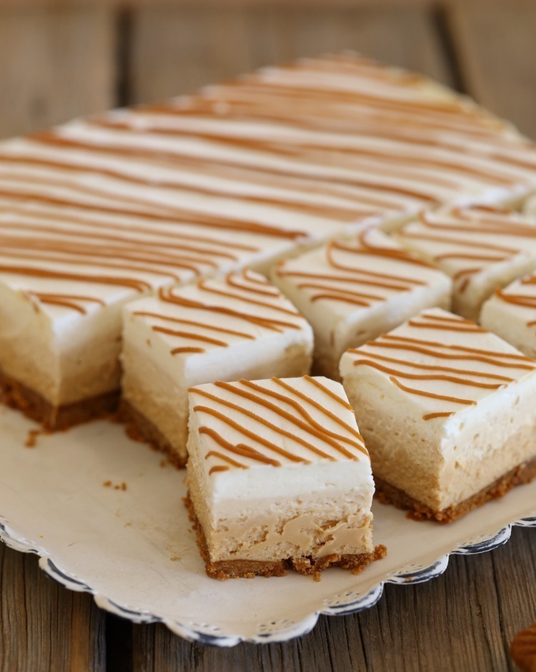 Carrés au mascarpone et spéculoos en trois couches