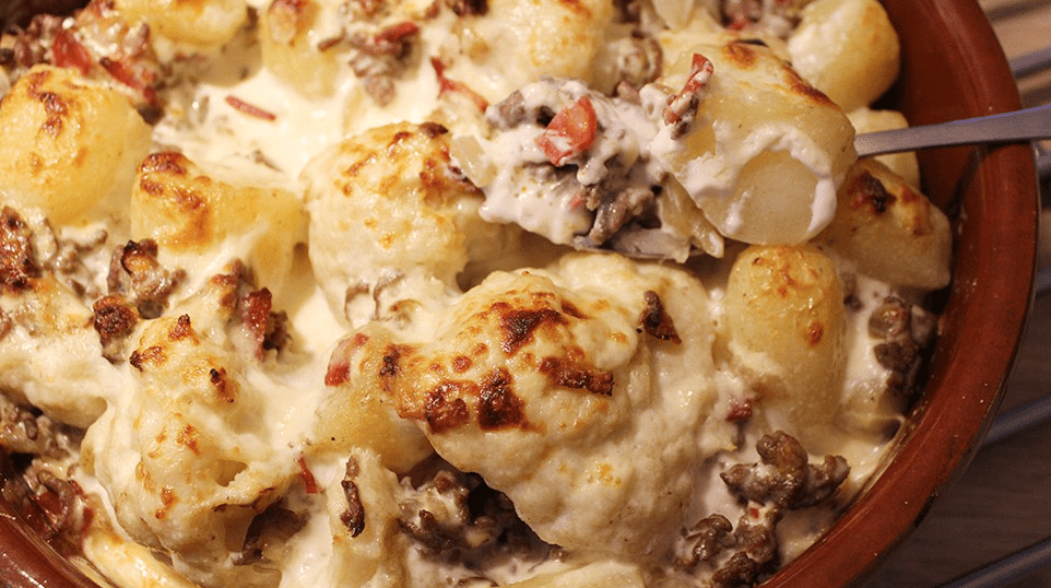 Gratin de chou fleur et viande hachée