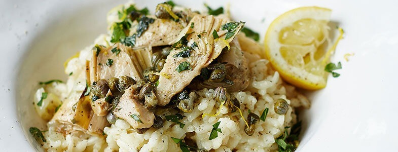 Risotto aux artichauts et câpres