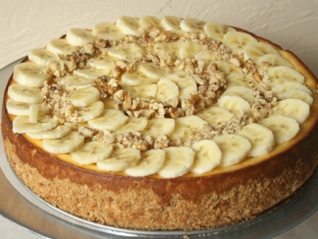 Cheesecake aux bananes noix & caramel