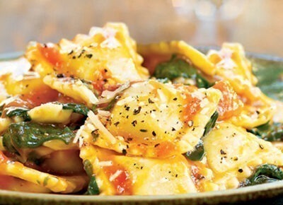 Ravioli fromage sauce épinards et basilic Ravioli fromage sauce épinards et basilic