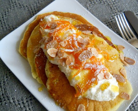Crêpes à la ricotta et à l’orange