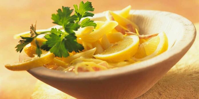 Pennette au citron et au jambon Pennette au citron et au jambon