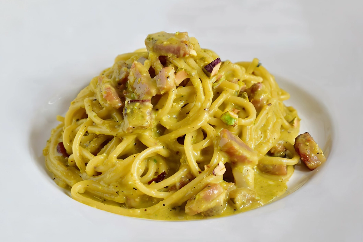 Carbonara à la pistache - Recettes Italiennes